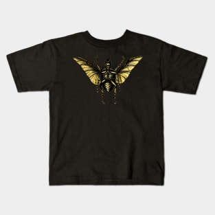 Vintage Golden Winged Bug Insect Flying Kids T-Shirt